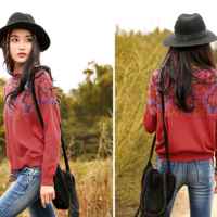 MONGOLIAN EXOTIC STYLE GEOMETRIC JACQUARD SWEATER 51151254 - Thumbnail 2