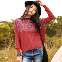 MONGOLIAN EXOTIC STYLE GEOMETRIC JACQUARD SWEATER 51151254 - Thumbnail 4