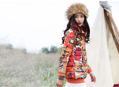 MONGOLIAN FLORAL FIGURED WARM WINTER COAT 51151260