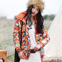 MONGOLIAN FLORAL FIGURED WARM WINTER COAT 51151260 - Thumbnail 1