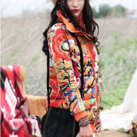 MONGOLIAN FLORAL FIGURED WARM WINTER COAT 51151260 - Thumbnail 2