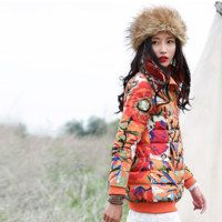 MONGOLIAN FLORAL FIGURED WARM WINTER COAT 51151260 - Thumbnail 3