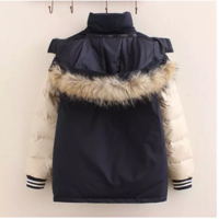 MLB NEW YORK YANKEES FAUX FUR COLLAR HOODIE DARK BLUE THICK JACKET - Thumbnail 2