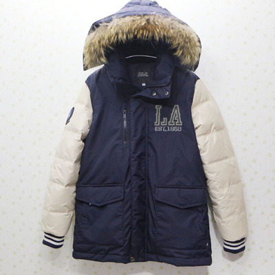 Mlb new york yankees faux fur collar hoodie dark blue thick jacket - Thumbnail 5