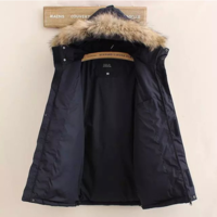 MLB NEW YORK YANKEES FAUX FUR COLLAR HOODIE DARK BLUE THICK JACKET - Thumbnail 3