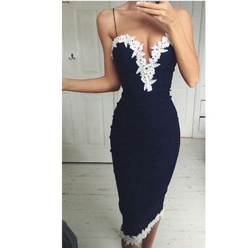 Blue With White Flowers Dress