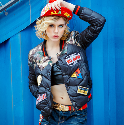  MaxMartin PATCHWORK WITH SPECIAL LETTERS EMBROIDERED WINTER COAT M8613R154