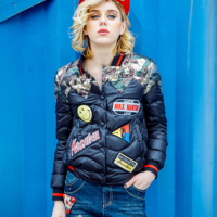  MaxMartin PATCHWORK WITH SPECIAL LETTERS EMBROIDERED WINTER COAT M8613R154 - Thumbnail 1