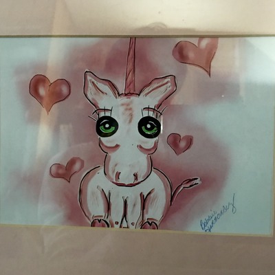Pink unicorn and hearts  on sale