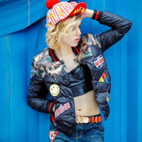  MaxMartin PATCHWORK WITH SPECIAL LETTERS EMBROIDERED WINTER COAT M8613R154 - Thumbnail 4