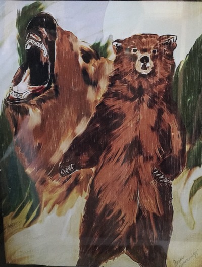 Grizzly bears 5x7 print