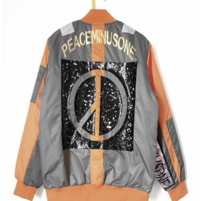 Peaceminusone bigbang japanese orange grey black sport jacket - Thumbnail 5