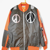PEACEMINUSONE BIGBANG JAPANESE ORANGE GREY BLACK SPORT JACKET - Thumbnail 1