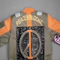 PEACEMINUSONE BIGBANG JAPANESE ORANGE GREY BLACK SPORT JACKET - Thumbnail 3