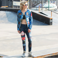 MaxMartin STYLISH LETTERS BADGES FIGURED FALL COAT M2525R154 - Thumbnail 4