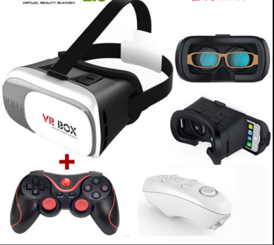 VR BOX 2ND GENERATION VIRTUAL REALITY 3D GLASSES BLUETOOTH CONTROL BLUE GLASS JOYSTICK GAMEPAD