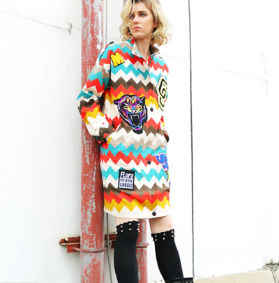 MAXMARTIN STELLER EMBROIDERED RAINBOW WINDBREAKER M7882J253