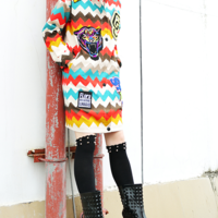 MAXMARTIN STELLER EMBROIDERED RAINBOW WINDBREAKER M7882J253 - Thumbnail 2