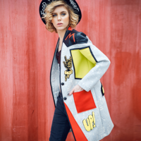 MAXMARTIN BUNNY LETTERS PATTERN AUTUMN TRENCH COAT M7857J253 - Thumbnail 2