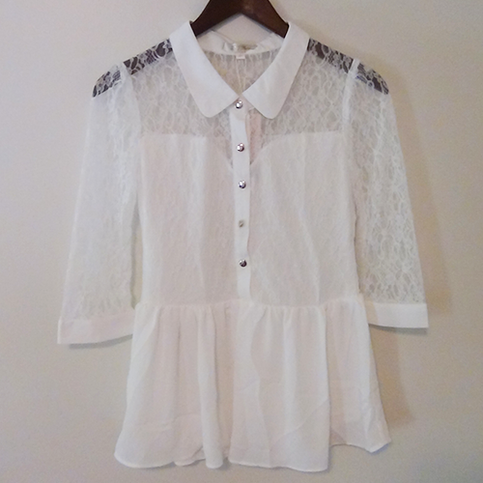 sweet lace button-down blouse