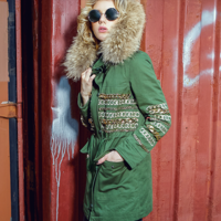 MAXMARTIN CHAINS WORK NAGYMAROS COLLAR FALL COAT M2643M554 - Thumbnail 1