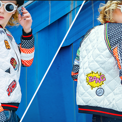 Maxmartin special patch work embroidered slim winter coat m8611r154 - Thumbnail 5