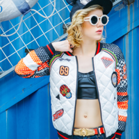 MAXMARTIN SPECIAL PATCH WORK EMBROIDERED SLIM WINTER COAT M8611R154 - Thumbnail 2