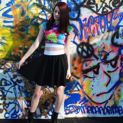 Tie-dye elastic outfit