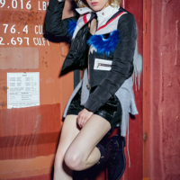 MAXMARTIN NAVY FUR EMBROIDERED DESIGN WINTER COAT M6780R154 - Thumbnail 1