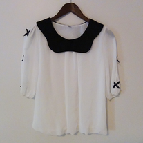 collared 3/4 sleeves blouse