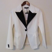 black and white blazer