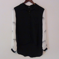 cheetah print sleeve blouse