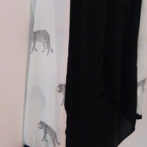 cheetah print sleeve blouse - Thumbnail 1