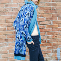 MAXMARTIN VINTAGE FLORAL PRINTED WOOLEN SWEATER COAT M5205E254 - Thumbnail 2