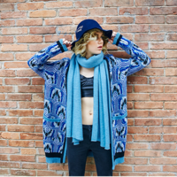 MAXMARTIN VINTAGE FLORAL PRINTED WOOLEN SWEATER COAT M5205E254 - Thumbnail 4