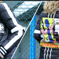 MAXMARTIN ABSTRACT PATTERN DESIGN SQUARED NECK LONG WINTERCOAT M6668R354 - Thumbnail 1