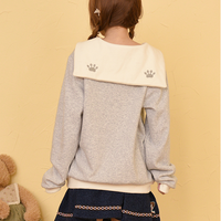Navy Lapel Sweater - Thumbnail 1