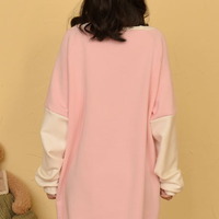 Cute Rabbit Spell Color Long Sweater with Velvet - Thumbnail 3