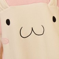 Cute Rabbit Spell Color Long Sweater with Velvet - Thumbnail 4