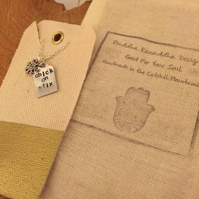 Chick on stix hand stamped necklace