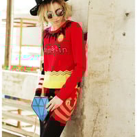 MAXMARTIN CONTRAST COLOR KNITTED TWO PIECES DRESS M5179 - Thumbnail 4