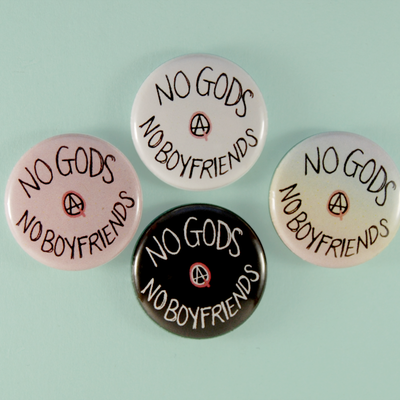No gods, no boyfriends - 1" buttons - Thumbnail 2