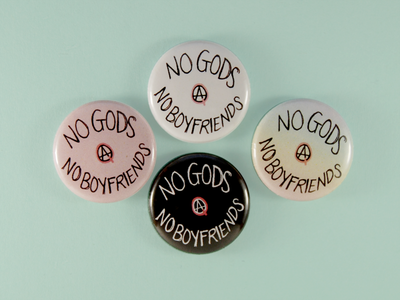 no gods, no boyfriends - 1" buttons