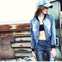 MAXMARTIN LETTERS ART DESIGN BASEBALL JACKET M2536J153 - Thumbnail 3