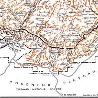 Grand Canyon National Park in 1919 - Vintage Map, Antique Map, Reproduction, Giclée, Fine Art, Wall Art, History - Thumbnail 2