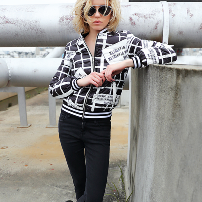 Maxmartin letters with oreo plaid winter coat m6700r154 - Thumbnail 5