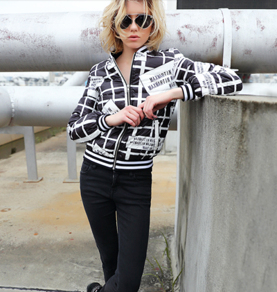 MAXMARTIN LETTERS WITH OREO PLAID WINTER COAT M6700R154