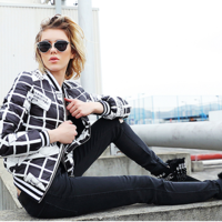 MAXMARTIN LETTERS WITH OREO PLAID WINTER COAT M6700R154 - Thumbnail 3