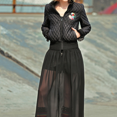 Maxmartin fall gauze skirt stiched cotton jacket style m9142m354 - Thumbnail 4