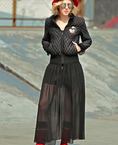 MAXMARTIN FALL GAUZE SKIRT STICHED COTTON JACKET STYLE M9142M354